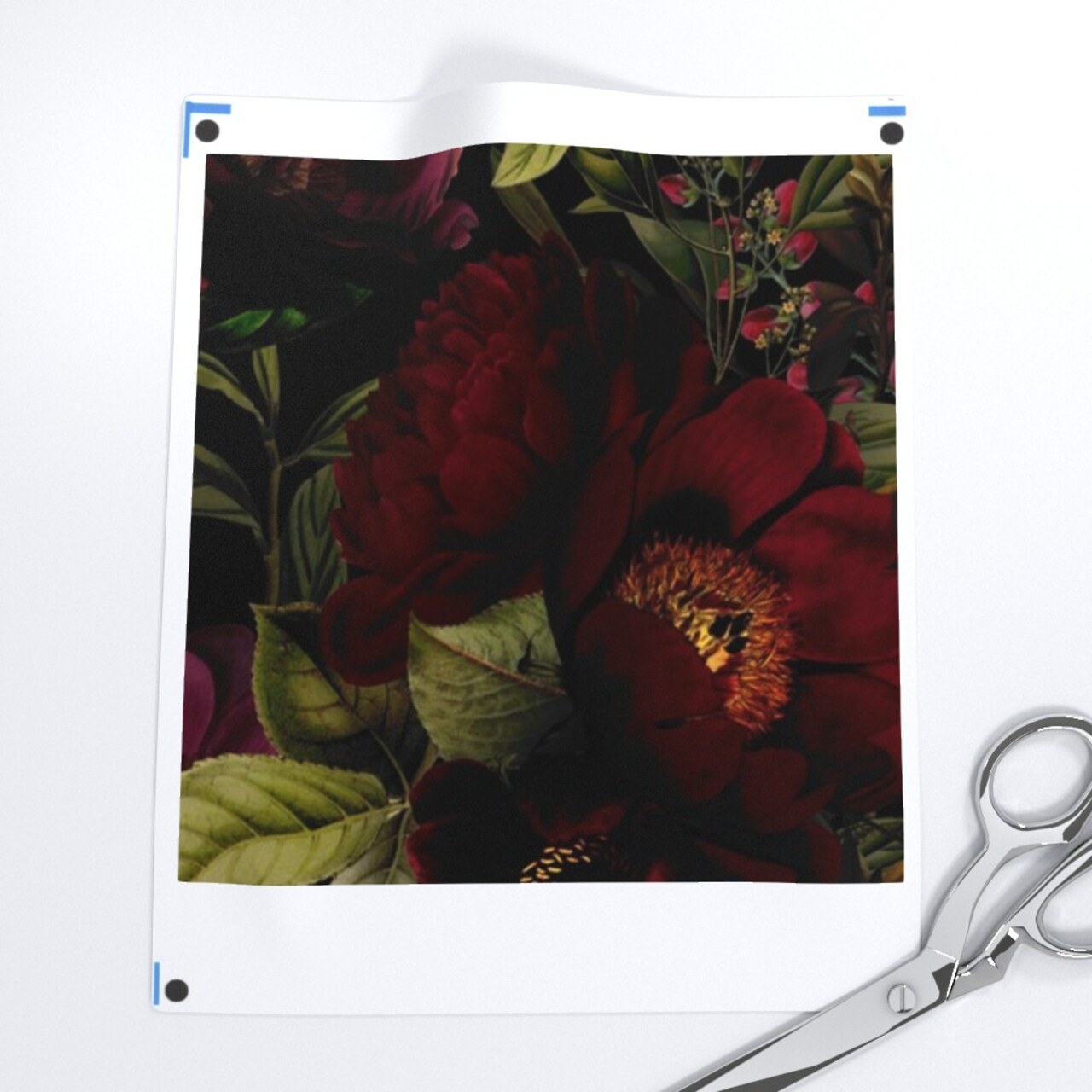 Vintage Botanical Dark Chintz Gothic Victorian Moody Romantic Redoute Roses Large Scale Custom Removable Wallpaper by Spoonflower Peel & Stick Wallpaper 2FT Wide